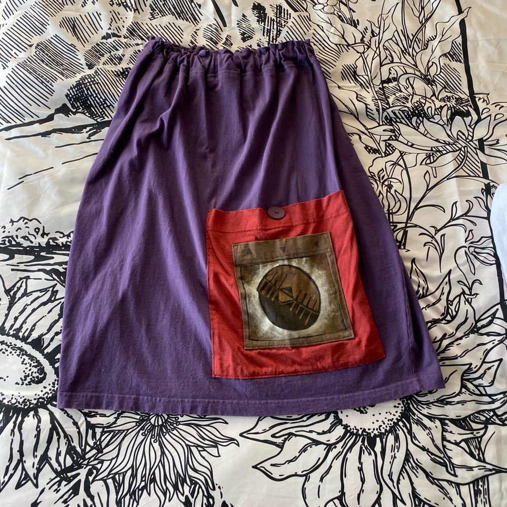 Blue Fish Skirt Handmade 90s